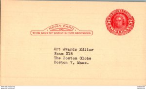 US Postal stationery 2c to Boston