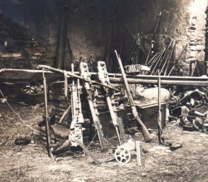WWI Machine Gun Rifle Equipment Captured By German Soldiers Real Photo Postcard