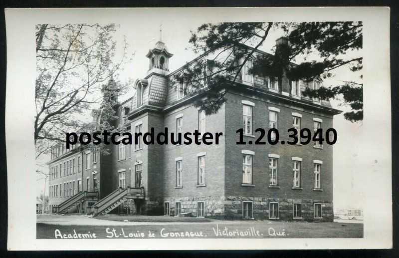 h2701 VICTORIAVILLE Que 1940s St. Louis de Gonzaelle Academy.Real Photo Postcard