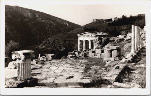 Greece Delphi Sacred Path With Treasure Vintage RPPC C162