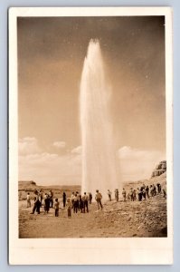 J95/ Green River Utah RPPC Postcard c1930 Cold Water Geyser Crowd  53