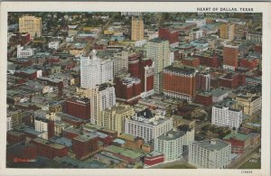 c1920-1930s Birds eye view Dallas Texas downtown aerial postcard C534 