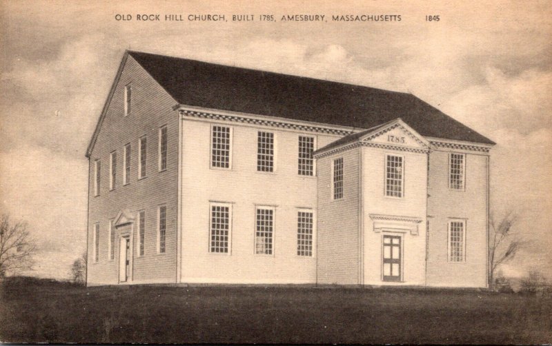 Massachusetts Amesbury Old Rock Hill Church Built 1785 PM 1940