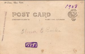 RPPC McVille New York MWA Camp 1935 Fraternal Group with Goat & Axes 1908