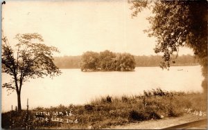 Postcard IN Rome City RPPC Real Photo Sylvan Lake Little Gem Island 1915 M18