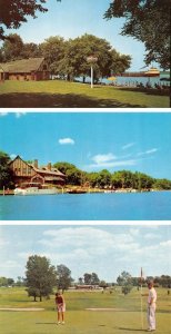 3~Postcards MI, Michigan ST CLAIR INN Play Area~Boat Docks~Golf Course ROADSIDE
