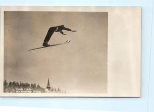 Postcard Norway Oslo Holmenkollen Ski Jumper Tullin Thams c1920s RPPC Photo F20