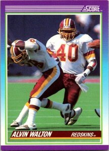 1990 Score Football Card Alvin Walton Washington Redskins sk21440