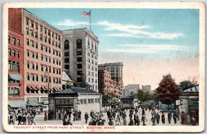 1920's Tremont Street from Park Street Boston Massachusetts MA Posted Postcard
