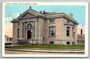 Public Library  South Norwalk  Connecticut  Postcard  1932