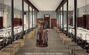 Interior of Quarters, Fort Riley, Kansas, U.S. Army, World War I Postcard