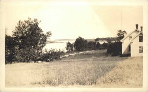 Isle au Haut Maine ME Panoramic View Vintage Real Photo Postcard
