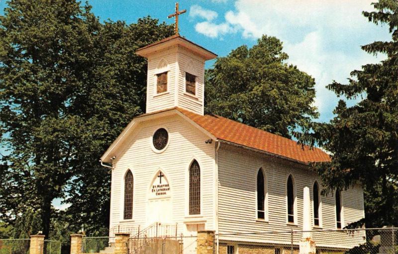 CROSS PLAINS, WI Wisconsin  ST MARTIN'S LUTHERAN CHURCH  Dane Co Chrome Postcard