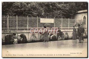 Old Postcard Lourdes Le Blanc Train The valves supplying water from the mirac...
