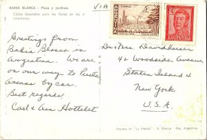 Bahia Blanca Plaza, Highrise & Gardens Argentina 1960s Continental Postcard