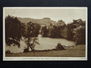 Sussex WORTHING Chanctonbury Ring & Wiston Lake c1950s Postcard by R. Tuck