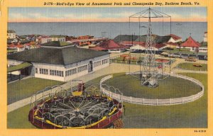 Buckroe Beach Virginia Amusement Park Birds Eye View Vintage Postcard AA29739