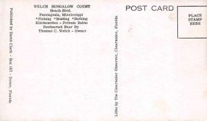 Pascagoula Mississippi Welch Bungalow Court, B/W Chrome, Vintage Postcard U23535