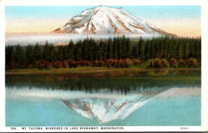 Washington Mount Tacom aMirrored In Lake Spanaway Curteich