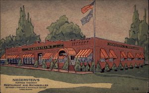 Lynbrook Rockville center Long Island NY Niederstein's Restaurant Adv Postcard