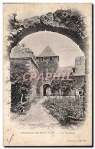 Old Postcard Chateau De Fougeres Inner View