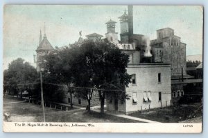 Jefferson Wisconsin Postcard R Reger Malt & Brewing Co Aerial View Building 1919