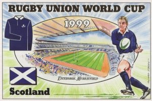 Scotland Scottish Team Rugby Union World Cup 1999 Postcard