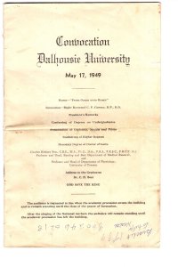 1949 Dalhousie University, Halifax, Convocation Program Booklet, Gradute Lists