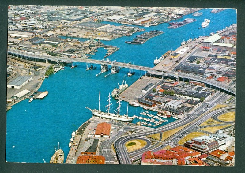 Sweden. 1960s. Goteborg  Lilla Bommen's Harbor Bridge. Ships.