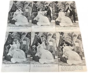 Set 5 vintage postcards romantic lovers gallantry dress fashion vertigo of love 