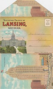 LANSING , Michigan , 1930s ; Folder Postcard