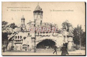 Old Postcard Fete Foraine Brussels World Exposition 1910 Attractions Plaine T...