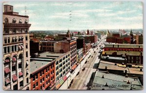 1909 Birds Eye View Looking East Rochester New York NY Buildings Posted Postcard