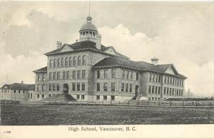 Vintage Postcard High school Vancouver BC Canada