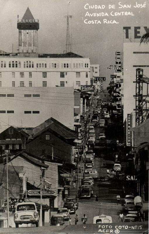 costa rica, C.A., SAN JOSÉ, Avenida Central, Cars (1958) Foto-Coto RPPC