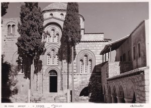 Daphni Monks Monastery Greece Entrance Real Photo Old Postcard