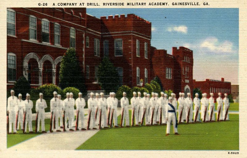 GA - Gainesville. Riverside Military Academy, Company at Drill