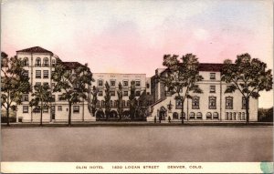 Hand Colored Postcard Olin Hotel in Denver, Colorado~2042