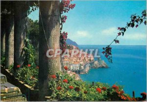 Modern Postcard Amalfi Panorama seen from the terrace of the Hotel Cappuccini