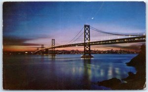 Postcard - Bay Bridge At Night - San Francisco, California