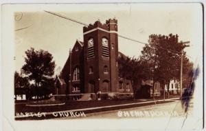 1913 SHENANDOAH Iowa IA Real Photo Postcard Church