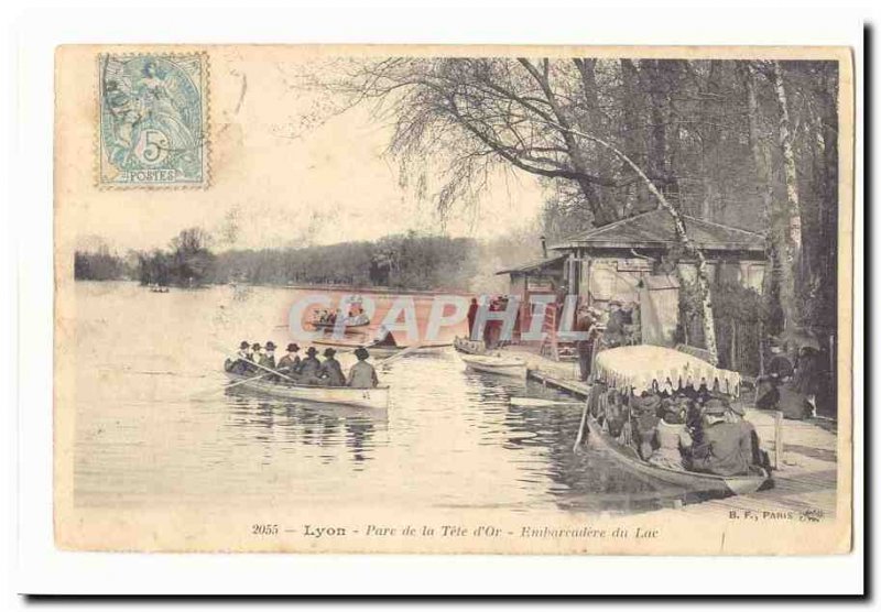 Lyon Postcard Old Park Tete d & # 39or Embarcadere Lake