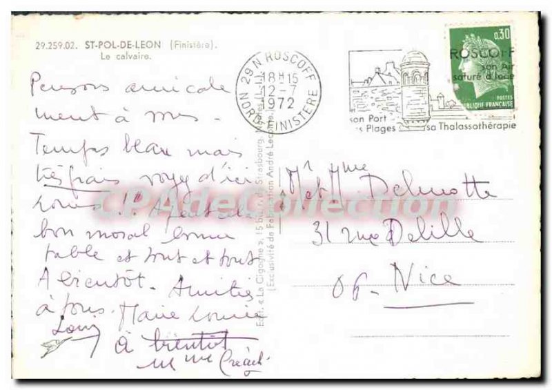 Modern Postcard St Pol de Leon Finistere Calvary