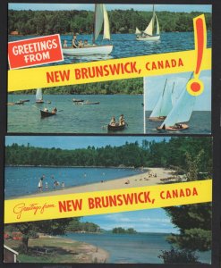 Lot of 2 NEW BRUNSWICK SplitView Greetings from Row & Sail Boats, Beach ~ Chrome