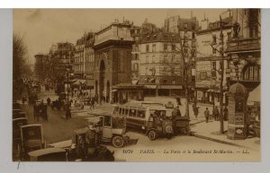 France - Paris. Entrance Onto St. Martin Boulevard, Street Scene