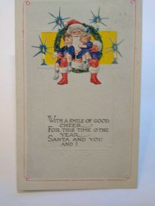 Vintage Santa Claus With Children Christmas Postcard Series 131 Embossed 1922