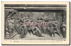 Orleans Postcard Old Bas relief of the statue of Jeanne d & # 39arc (before C...