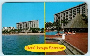 IXTAPA, Guerrero Mexico ~ HOTEL IXTAPA SHERATON ca 1950s Roadside Postcard