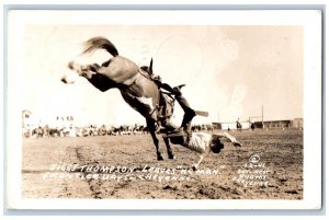 Cheyenne WY Postcard RPPC Photo Jiggs Thompson Leaves Heman Frontier Days Rodeo