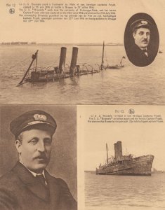 Captain Fryatt SS Brussels Miltary WW1 Ship Captain 2x Postcard s